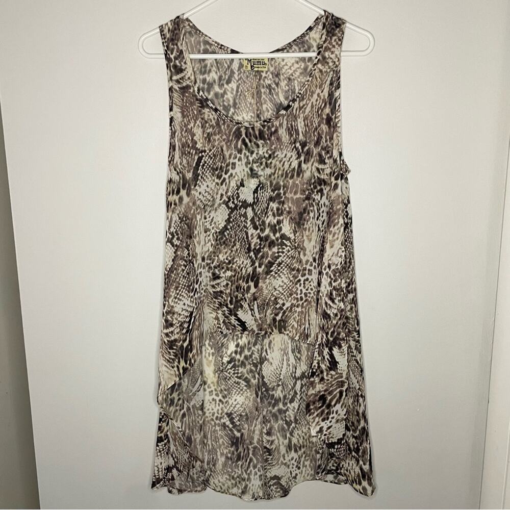 NWT New Show Me Your MuMu Leopard Snake Print Hi Low Tank Top Size M